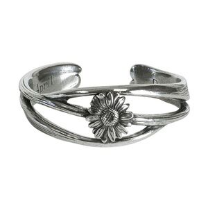 Pewter Flower of the Month April/Daisy Cuff Bracelet